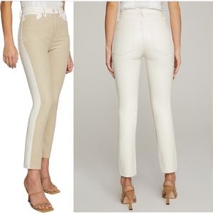 Good American Good Classic Colorblock High Waist Straight Leg Jeans